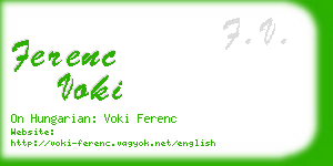 ferenc voki business card